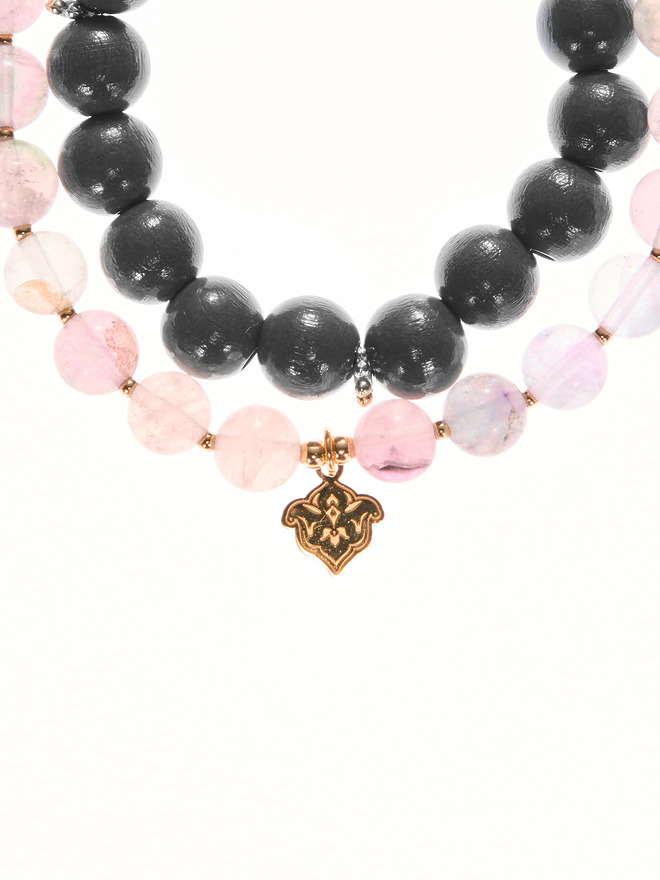 Double Mala Grey Lilac Fluorite – Bild 3