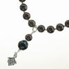 Boho Deluxe Kette mit Perlen aus 925 Sterlingsilber, Granat und Holz (schwarz)