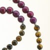 Boho Deluxe Kette mit Perlen aus 925 Sterlingsilber, Tigerauge, Holz (berry + dunkelbraun) und Quaste