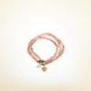 Mala Armband dreifach auf Elastikband mit Perlen aus vergoldetem 925 Sterlingssilber und Jade (rosé)