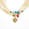 Mala Armband dreifach auf Elastikband mit Perlen aus vergoldetem 925 Sterlingssilber und Jade (nude)