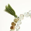 Double Mala Armband auf Elastikband mit Perlen aus 925 Sterlingsilber, Cherry Quarz-Mix, Landschaftsjaspis und Quaste