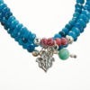 Mala Armband dreifach auf Elastikband mit Perlen aus 925 Sterlingssilber und Jade (blau)
