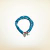 Mala Armband dreifach auf Elastikband mit Perlen aus 925 Sterlingssilber und Jade (blau)
