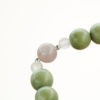 Mala Armband einfach auf Elastikband mit Perlen aus 925 Sterlingsilber, Holz (grün),Cherry Jaspis und Quaste