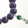 Mala Armband auf Elastikband mit Perlen aus 925 Sterlingsilber, Holz (lila) und Achat