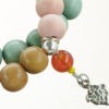 Mala Armband zweifach auf Elastikband mit Perlen aus 925 Sterlingsilber und verschiedenfarbigem Holz