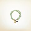 Mala Armband dreifach auf Elastikband mit Perlen aus vergoldetem 925 Sterlingssilber und Jade (grün)
