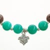 Mala Armband auf Elastikband mit Perlen aus 925 Sterlingssilber, Zebra Jaspis, Türkis und Quaste