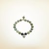 Mala Armband auf Elastikband mit Perlen aus 925 Sterlingssilber, Labradorit und Lava