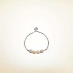 Pure Jewels Armband auf Elastikband mit Perlen aus 925 Sterlingsilber und Jade (frosted)