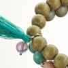 Mala Armband zweifach auf Elastikband mit Perlen aus 925 Sterlingsilber, verschiedenfarbigem Holz und Quaste