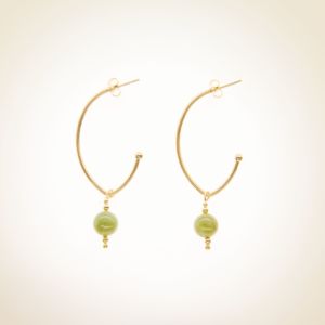 Ohrringe aus vergoldetem rostfreiem Edelstahl mit Perlen aus Taiwan Jade