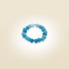 Ring auf Elastikband mit Perlen aus 925 Sterlingsilber und facettierter Jade (blau)