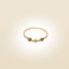 Ring auf Elastikband mit Perlen aus vergoldetem 925 Sterlingsilber, facettierten Münzen aus Turmalin (olivgrün)
