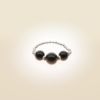 Ring auf Elastikband mit Perlen aus 925 Sterlingsilber und Onyx
