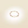 Ring auf Elastikband mit Perlen aus vergoldetem 925 Sterlingsilber, facettiertem Opal und Kristall